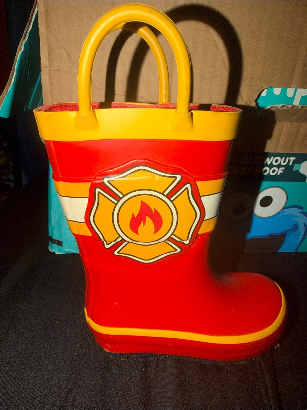 Cat & Jack Kids Red and Yellow Firefighter Rain Boots
